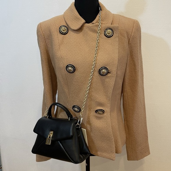 NWT Ted Baker Leather Poppy Mini Satchel Bag Purse Crossbody Black Top Handle - Picture 3 of 13